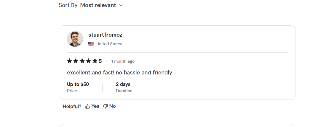 Client testimonial screenshot 1