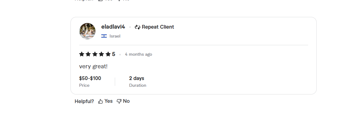 Client testimonial screenshot 2